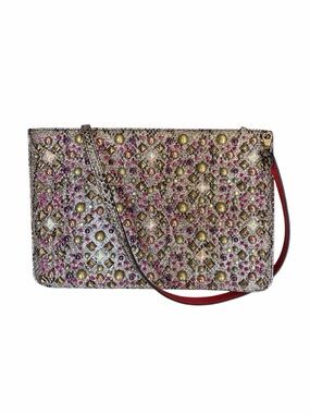Christian Louboutin Miss Spikesfly Studded Crystal Loubiclutch Crossbody Clutch
